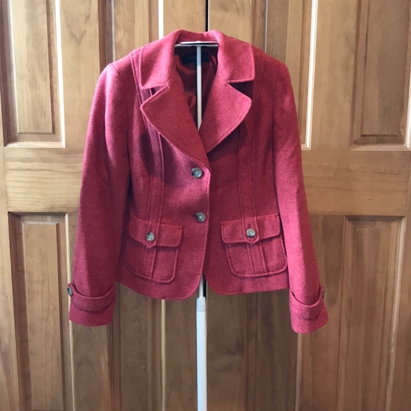 Talbots Wool 4P Blazer Jacket Burnt Orange Red - Picture 2 of 12